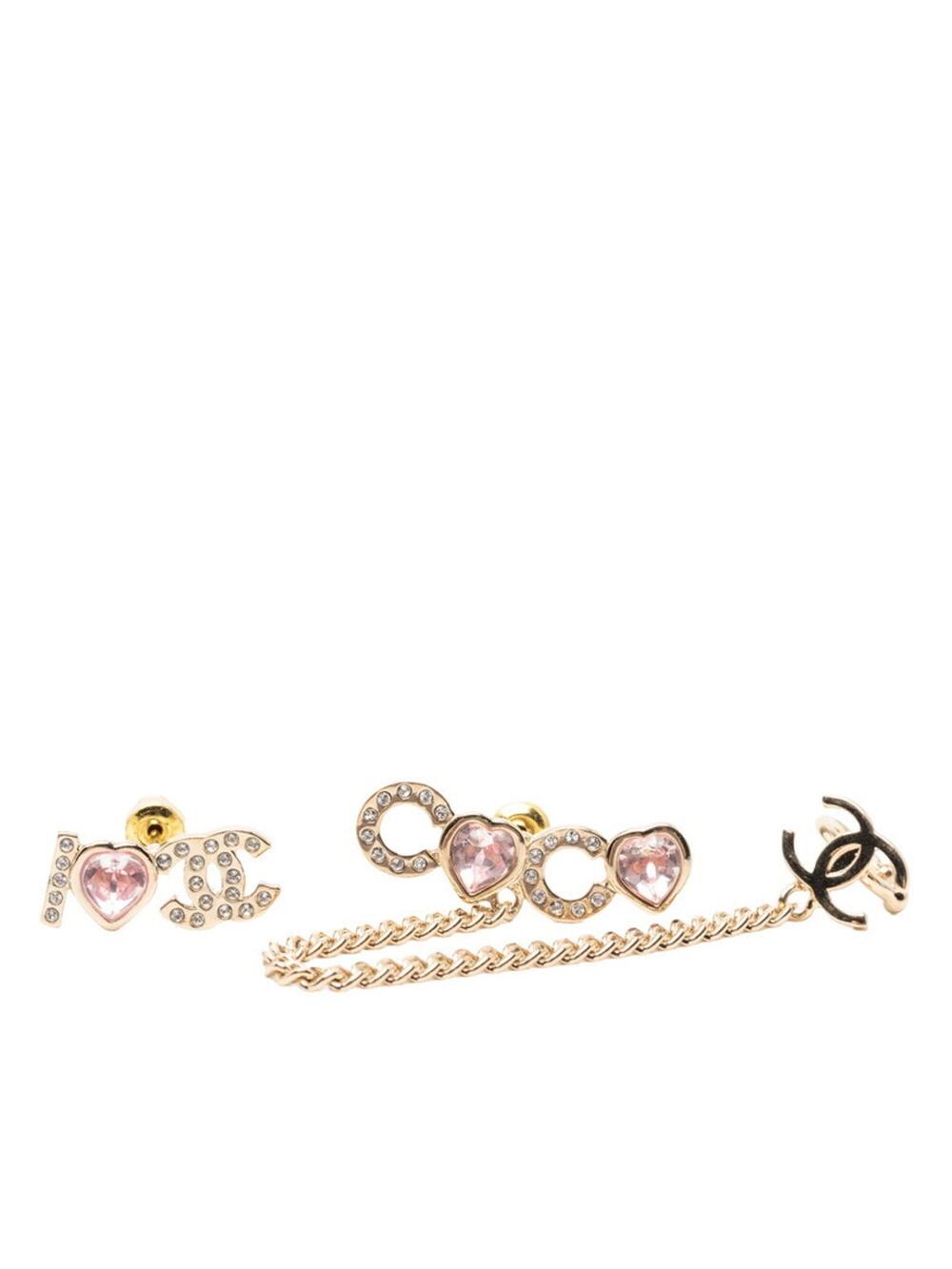 Chanel Cc Logo Heart Earrings Metal #275726C11B